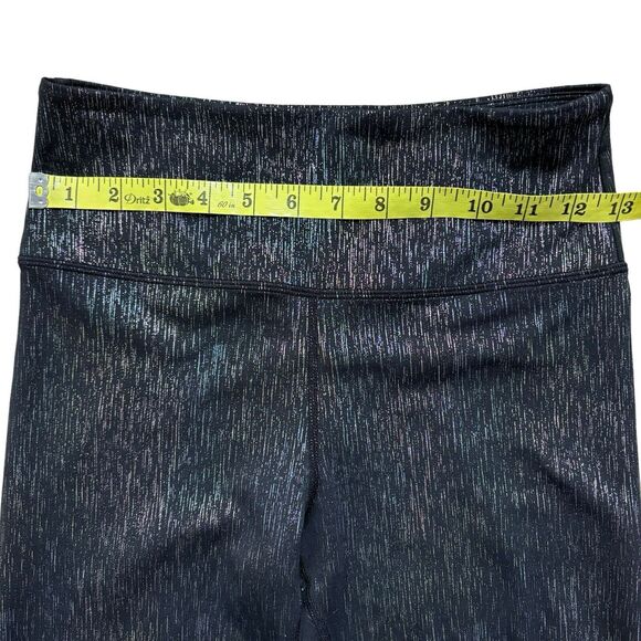 Zyia Active Women’s Size 4 Black Shimmer Leggings Mid Rise Stretch Cropped - Picture 4 of 6